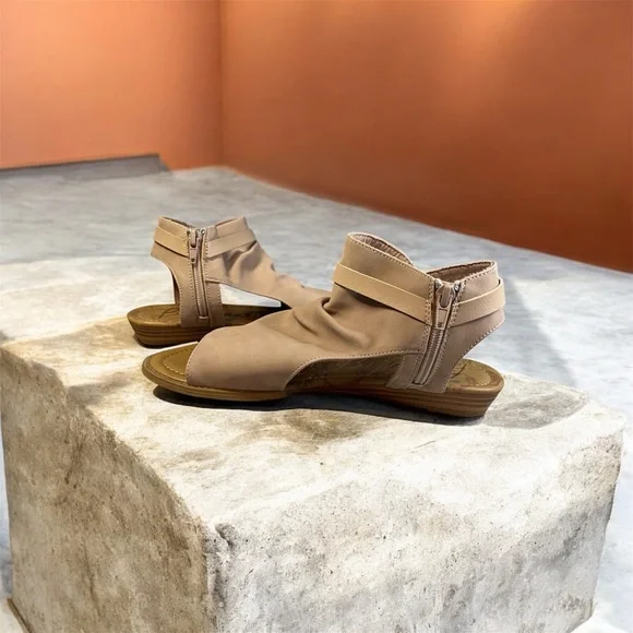 Blowfish Malibu Women's Balla Sandal Faux Suede Nude Blush 9.5 Slouch Zip - Picture 7 of 9